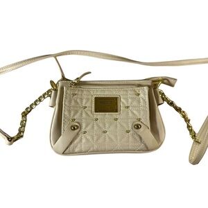 NICOLE BY NICOLE MILLER White Pearl Patterned Studded Crossbody Bag